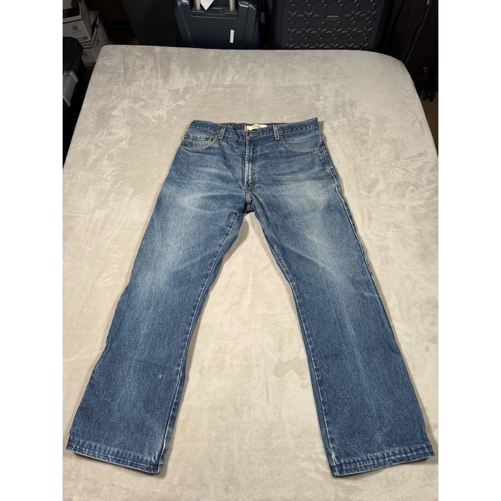 Vintage Levis 517 Jeans Size 33x28 Blue Faded Distressed Bootcut